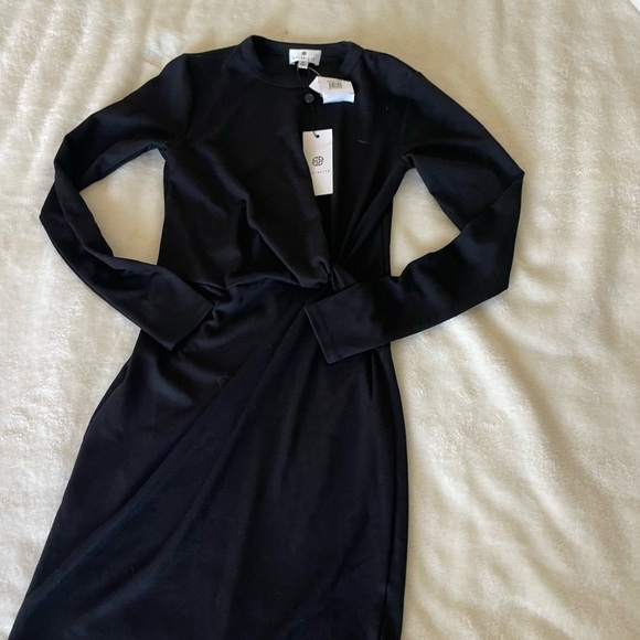 Socialite Black Long Sleeve Dress with Twist Detail - Picture 3 of 8